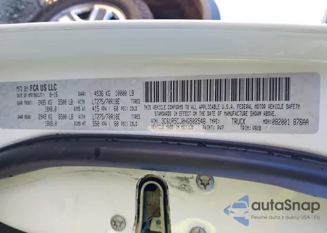 2017 Ram 2500 Tradesman 4X4 6'4 Box z USA, uszkodzony, nr VIN 3C6UR5CJ0HG502546